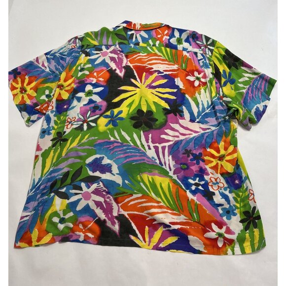 Jams World Vintage Aloha Shirt in Purple Multi Floral - Picture 2 of 3